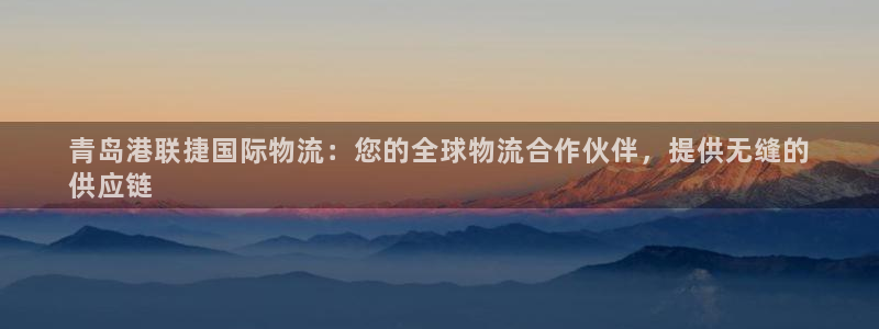 28圈体育下载：青岛港联捷国际物流：您的全球物流合作伙伴，提